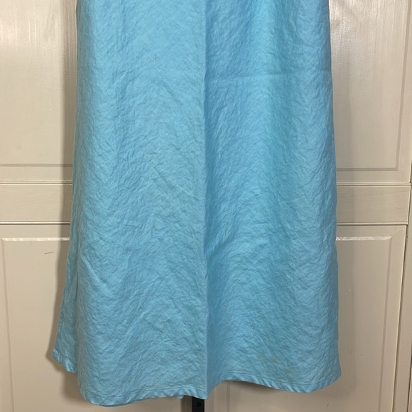 J.Peterman Company Women’s Linen Maxi Skirt 100% Linen Size Small Light Blue - Picture 6 of 8